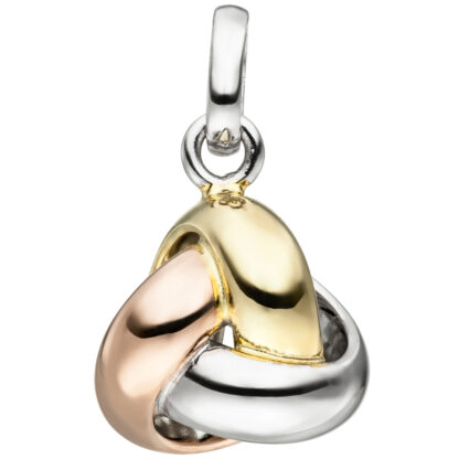 Anhänger "Knoten" tricolor 925 Silber
