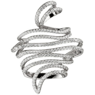Anhänger 925 Silber mit Zirkonia weiß gewundenes Design