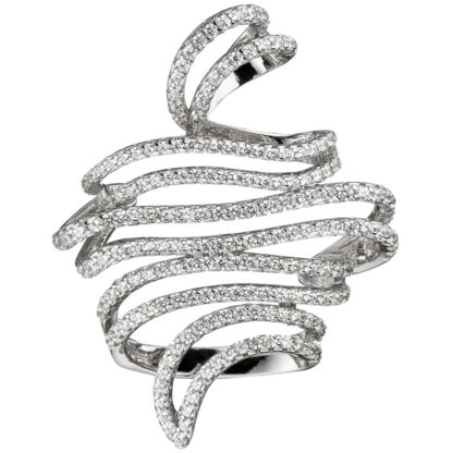 Anhänger 925 Silber mit Zirkonia weiß gewundenes Design