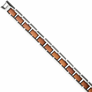 Armband Edelstahl teil braun plattiert