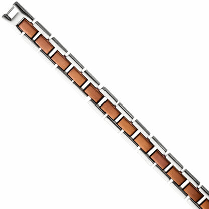 Armband Edelstahl teil braun plattiert