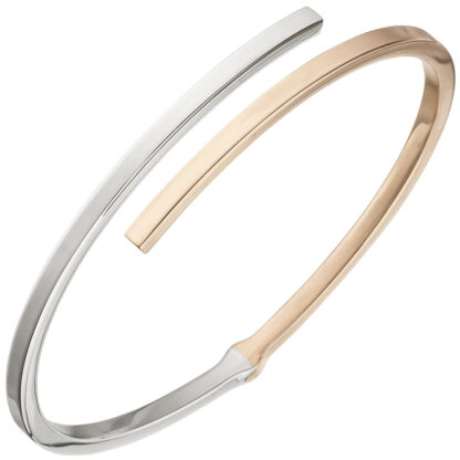 Armreif oval bicolor 925 Silber/teilrotvergoldet