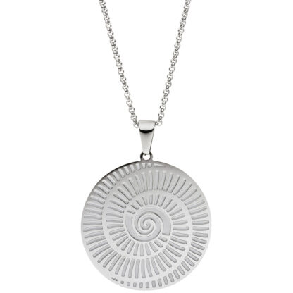 Collier "Fossil-Spirale" Edelstahl