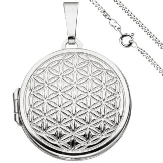 Collier/Panzerkette mit Medaillon "Blume des Lebens" 925 Silber