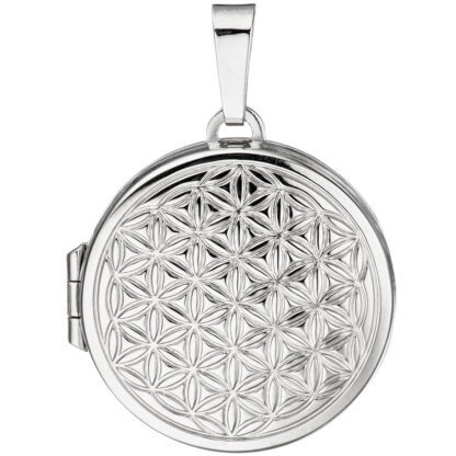 Collier/Panzerkette mit Medaillon "Blume des Lebens" 925 Silber – Bild 2