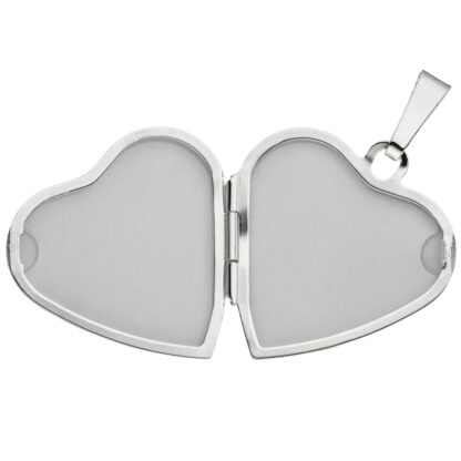 Collier/Panzerkette mit Herz-Medaillon  925 Silber 50 cm – Bild 4