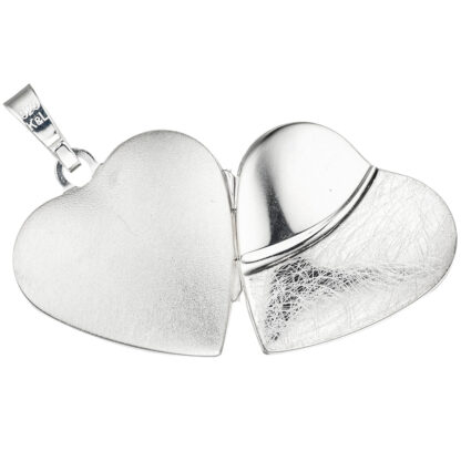 Collier/Panzerkette mit Herz-Medaillon  925 Silber 50 cm – Bild 6