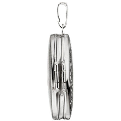 Collier/Panzerkette mit Medaillon oval Rankendekor 925 Silber 50 cm – Bild 6