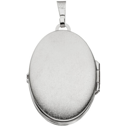 Collier/Panzerkette mit Medaillon oval Rankendekor 925 Silber 60 cm – Bild 4