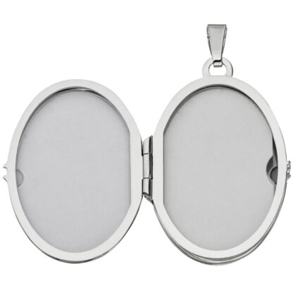 Collier/Panzerkette mit Medaillon oval Rankendekor 925 Silber 60 cm – Bild 5