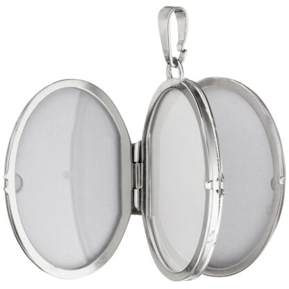 Collier/Panzerkette mit Medaillon oval Rankendekor 925 Silber 60 cm – Bild 2