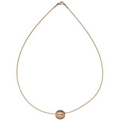 Collier/Halsreif mit Kugel-Anhänger Edelstahl/PVD rotgoldfarben, Zirkonia – Bild 3