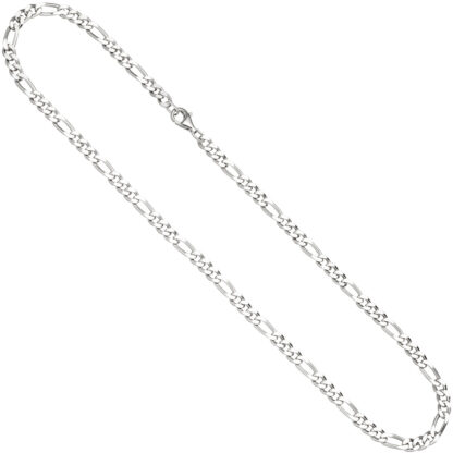 Collier/Figarokette 925 Silber diamantiert 50 cm – Bild 4