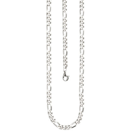 Collier/Figarokette 925 Silber diamantiert 50 cm – Bild 3