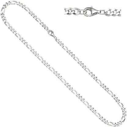 Collier/Figarokette 925 Silber diamantiert 60 cm