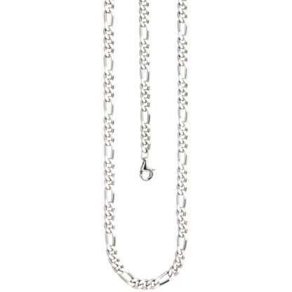 Collier/Figarokette 925 Silber diamantiert 60 cm – Bild 5