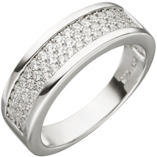 Ring 925 Silber mit 53 Zirkonia weiß
