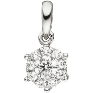 Anhänger 925 Silber mit 10 Zirkonia weiß