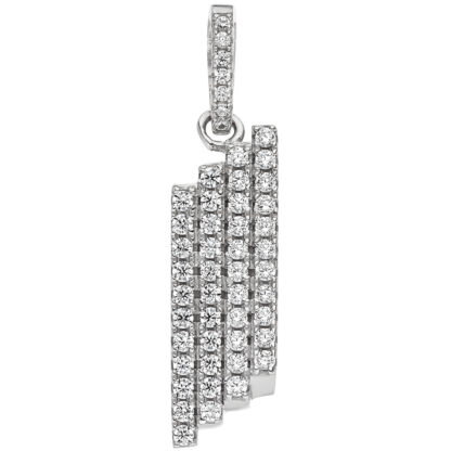 Anhänger 925 Silber mit Zirkonia weiß 4-reihig