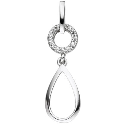 Anhänger "Tropfen" 925 Silber mit 11 Zirkonia weiß