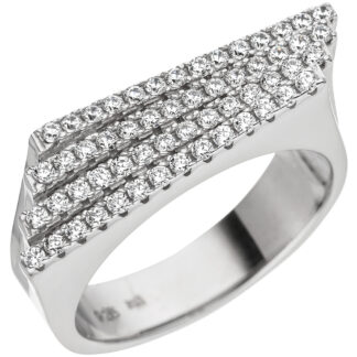 Ring 925 Silber mit Zirkonia weiß 4-reihig