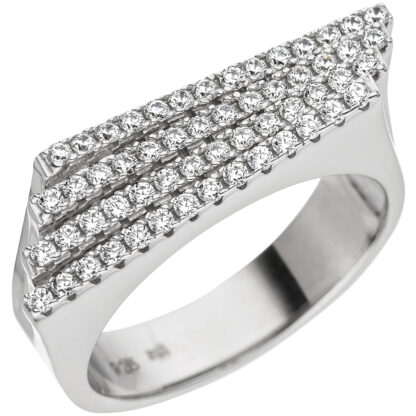 Ring 925 Silber mit Zirkonia weiß 4-reihig