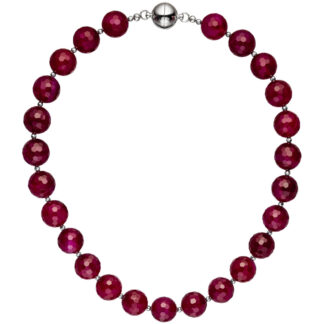 Collier mit Achat brombeerfarben und Hämatin