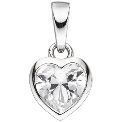 Kinder-Set "Herz" 925 Silber mit Zirkonia weiß und Kette 42 cm – Bild 6