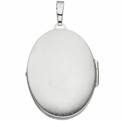 Medaillon oval 925 Silber Wellen-Dekor – Bild 4