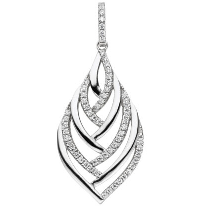Anhänger 925 Silber mit Zirkonia weiß Tropfen-Design