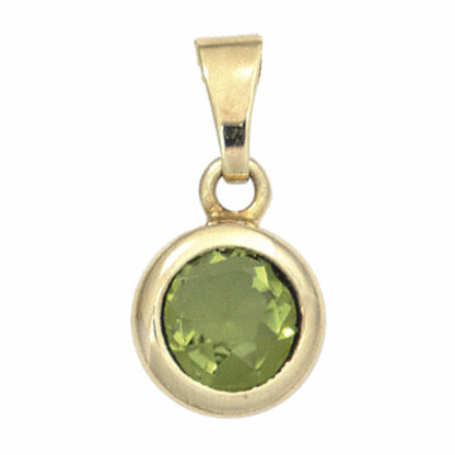 Anhänger rund 585 Gelbgold mit Peridot