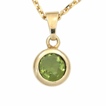 Anhänger rund 585 Gelbgold mit Peridot – Bild 4