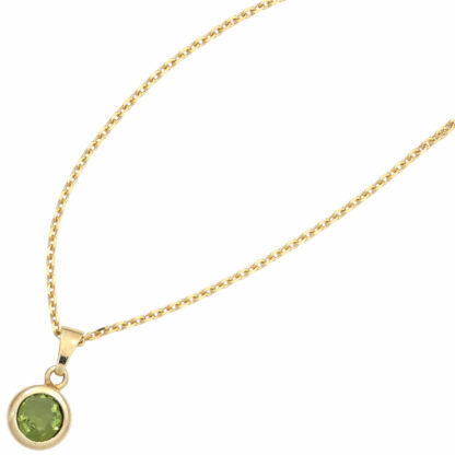 Anhänger rund 585 Gelbgold mit Peridot – Bild 2