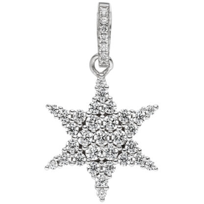 Anhänger "Stern" 925 Silber mit 38 Zirkonia weiß