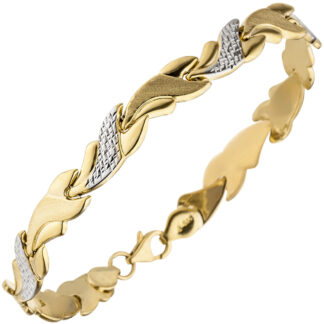 Armband 375 Gelbgold bicolor floral designt