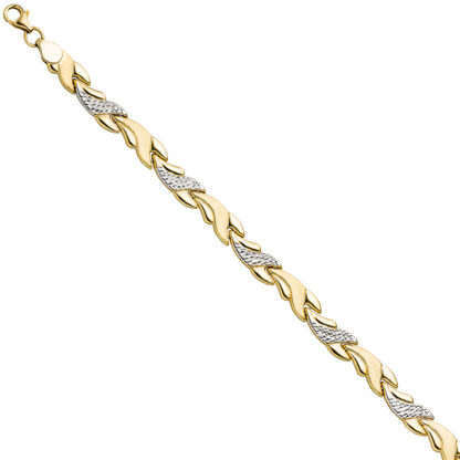 Armband 375 Gelbgold bicolor floral designt – Bild 2