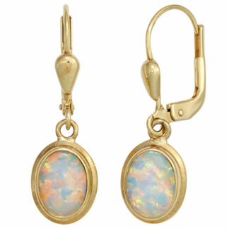 Boutons 333 Gelbgold mit 2 Opalen (synth.)