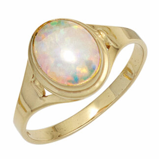 Ring 333 Gelbgold mit Opal (synth.) oval