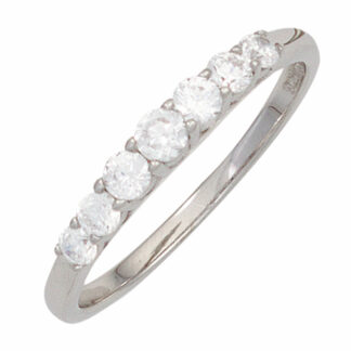 Ring 925 Silber mit 7 Zirkonia weiß