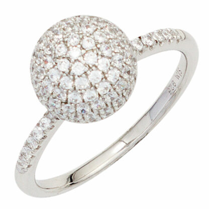 Ring "Kugel" 925 Silber mit Zirkonia weiß Chamarrure