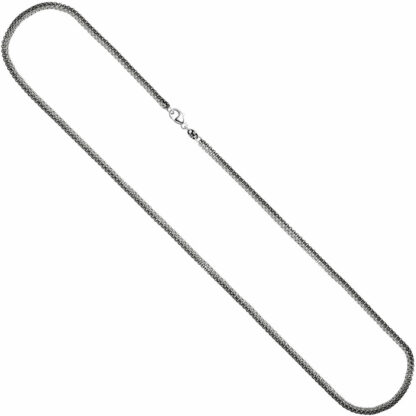 Erbskette 2-reihig 585 Weißgold teilrutheniert 45 cm – Bild 4