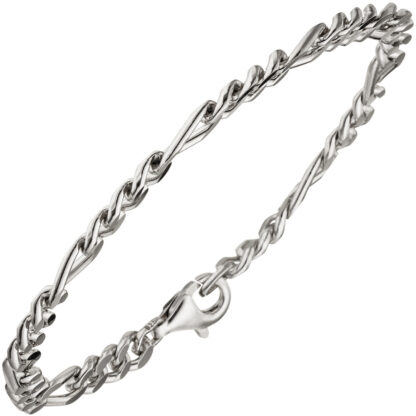 Figaroarmband 925 Silber diamantiert 21 cm