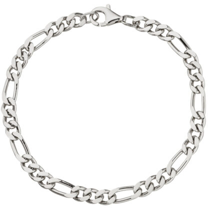Figaroarmband 925 Silber diamantiert 21 cm – Bild 4