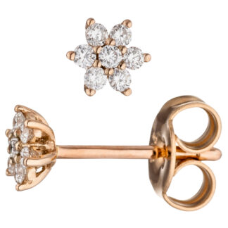 Ohrstecker "Stern" 585 Rotgold mit Brillanten 0,14 ct.