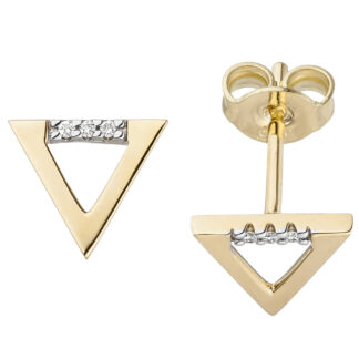 Ohrstecker 585 Gelbgold mit Brillanten Dreieckform