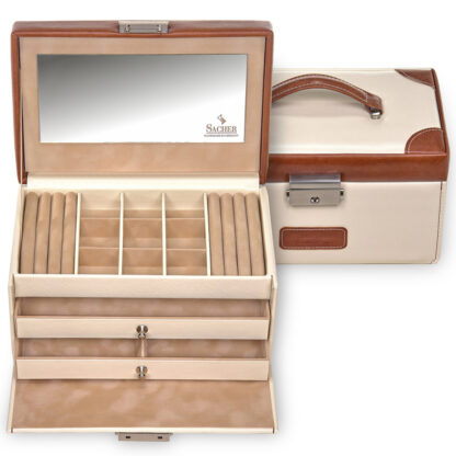 Sacher Schmuckkoffer TRAVEL creme/braun Lederimitat