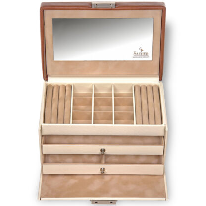 Sacher Schmuckkoffer TRAVEL creme/braun Lederimitat – Bild 5