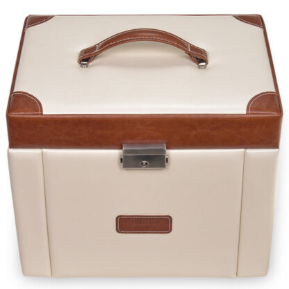Sacher Schmuckkoffer TRAVEL creme/braun mit Uhrenfach – Bild 4