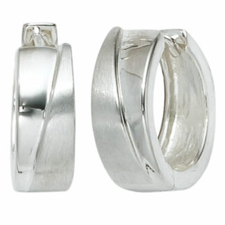 Creolen 925 Silber und teilmattiert