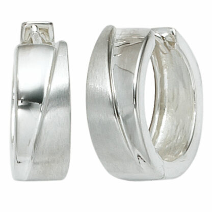 Creolen 925 Silber und teilmattiert